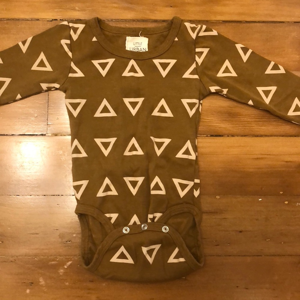 Little Urban Apparel Ochre Triangle Onesie